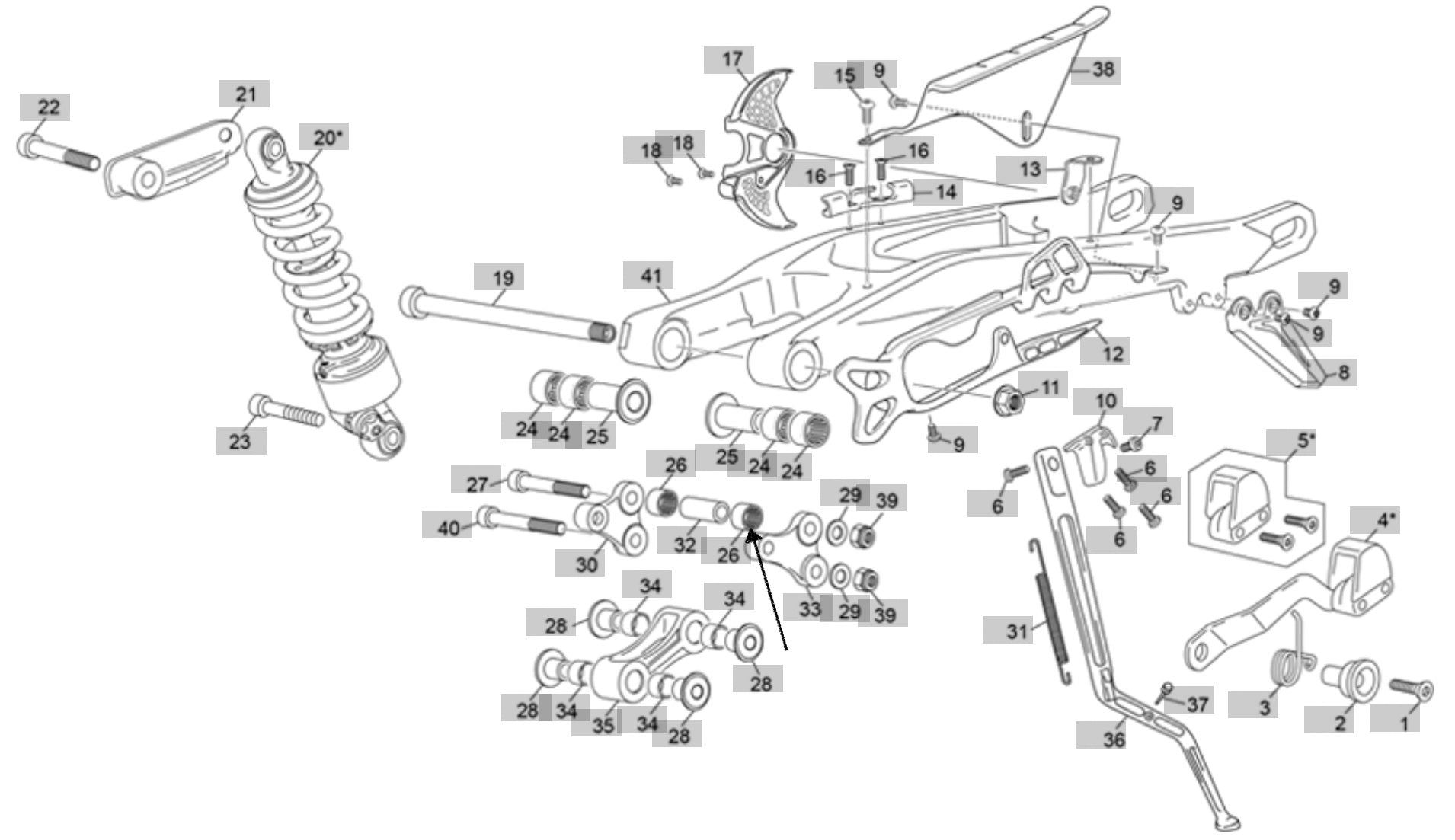 Sherco Trials Swingarm Knuckle Bearing OEM