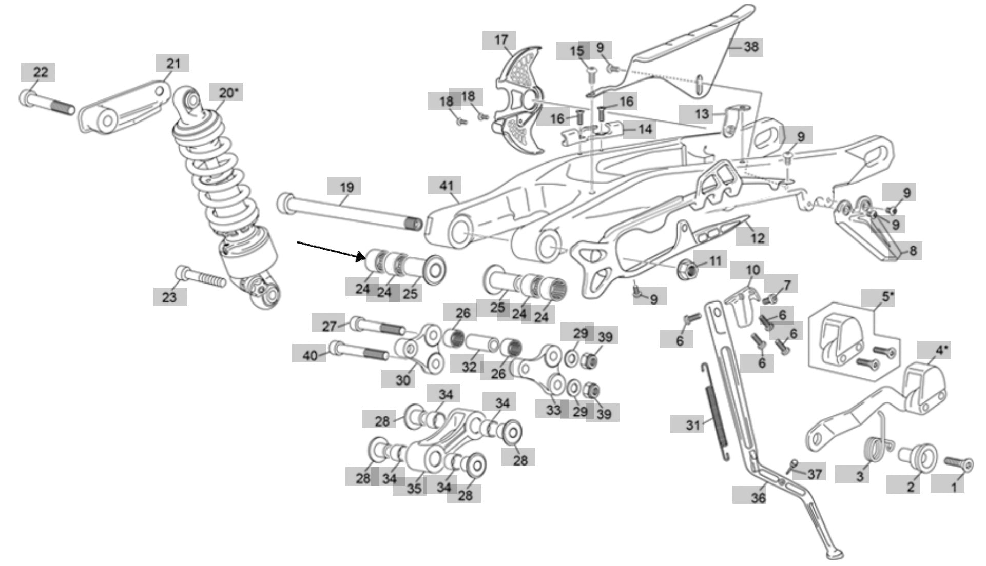 Sherco Trials Swingarm Pivot Bearing OEM