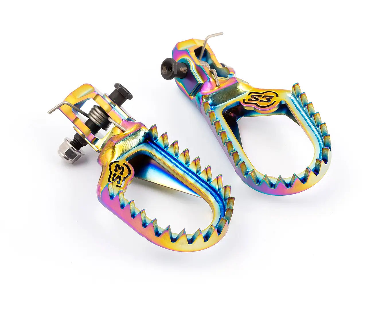 S3 ‘TITANIUM PUNK’ Enduro Footrests – ‘BACK and LOW’