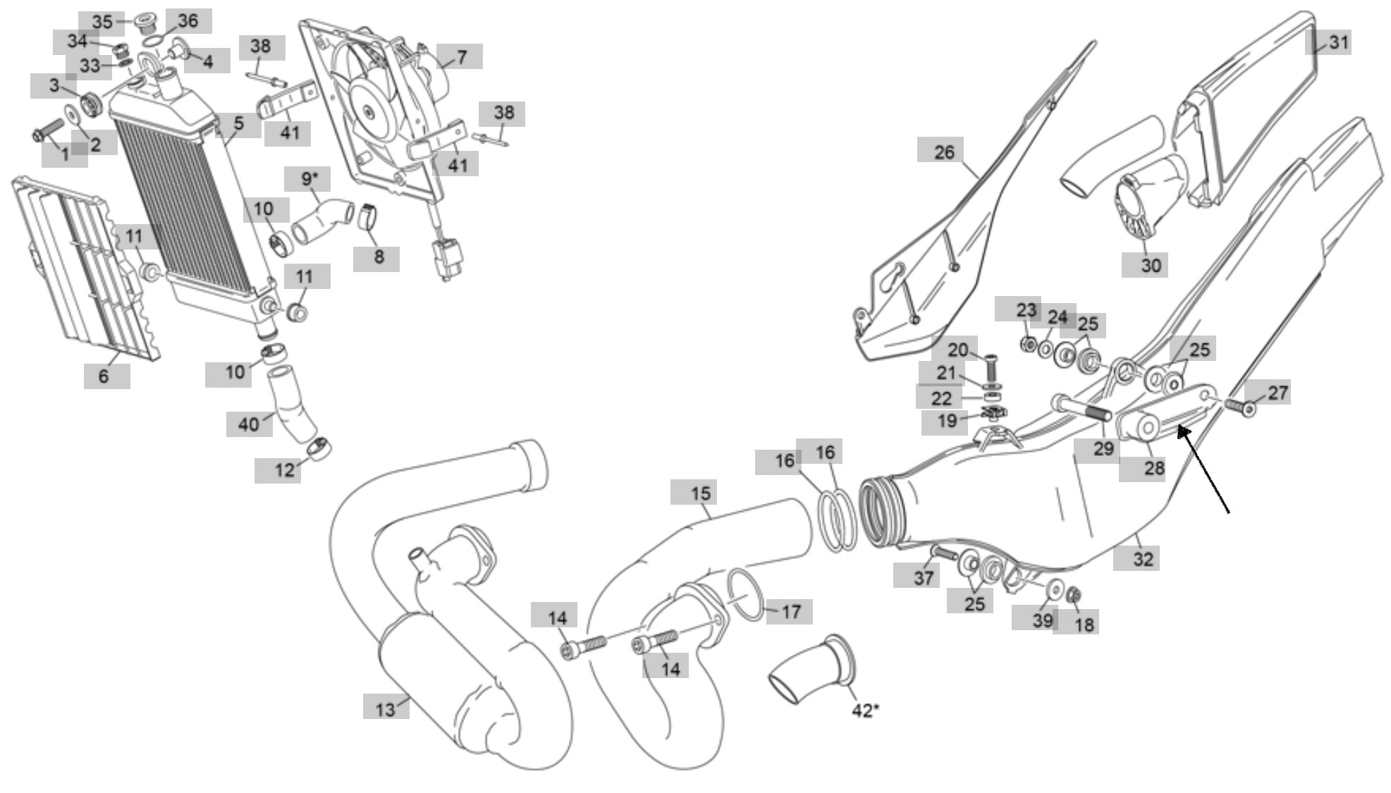 Sherco Trials Silencer Bracket 23> OEM